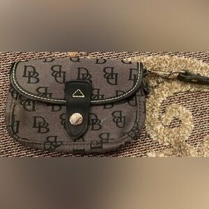 Mini Dooney & Bourke Black and Gray Monogram Pouch